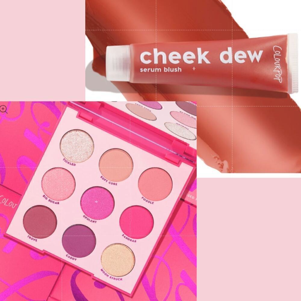 COLOURPOP OH LALA Pressed Powder Palette + Cheek Dew Serum Blush BNIB